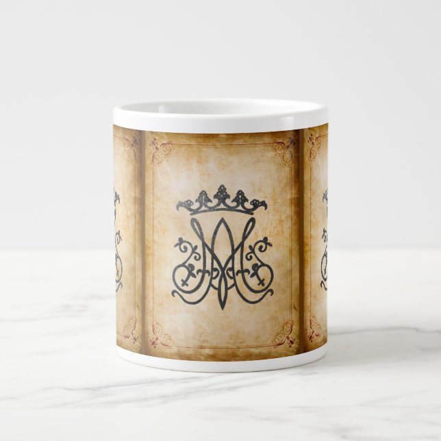 Caneca De Café Grande Ave Maria Monograma (Frente)