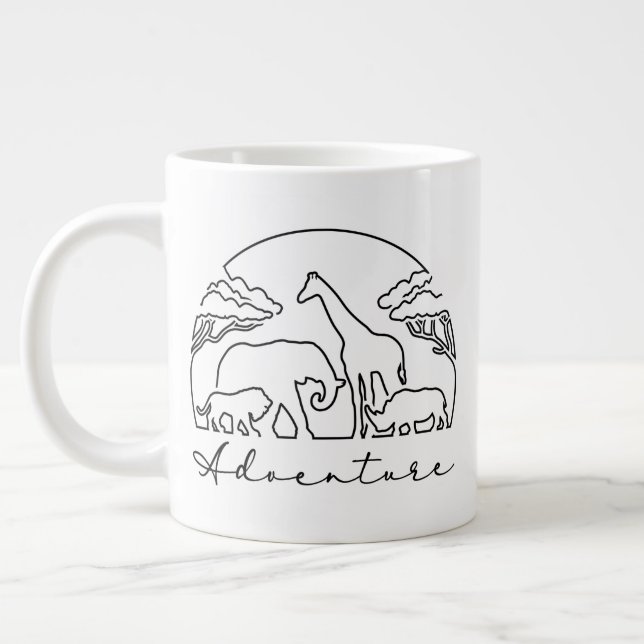 Caneca De Café Grande Aventura e Safari na África (Esquerda)