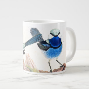 Caneca De Café Grande Aves Marinhas Azuis Animais Selvagens Jumbo Mug