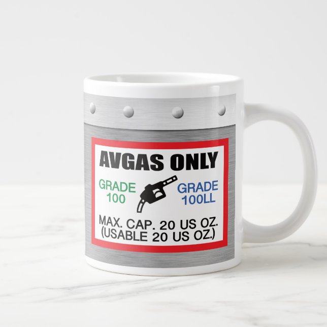 Caneca De Café Grande AVGAS / 100LL fuel only (Direita)