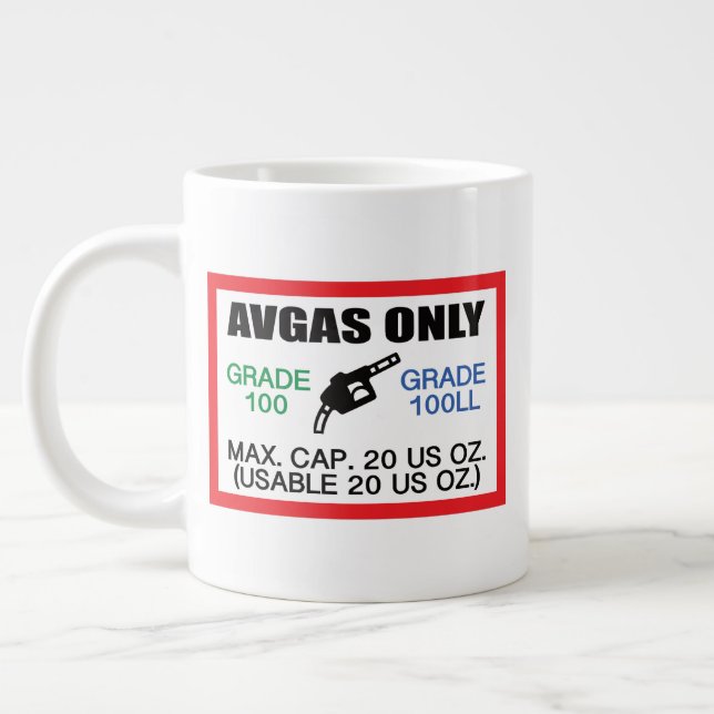 Caneca De Café Grande AVGAS / 100LL fuel only (Esquerda)