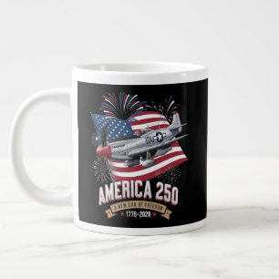Caneca De Café Grande Avião do 250º Aniversário da América