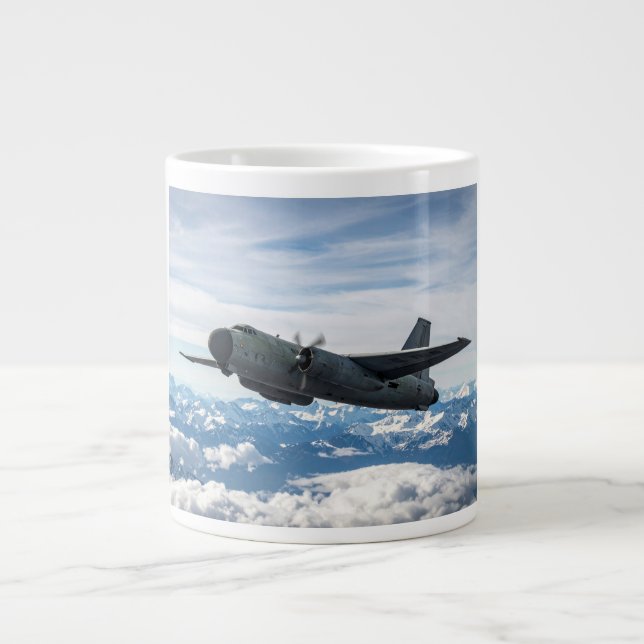 Caneca De Café Grande Avião no céu (Frente)