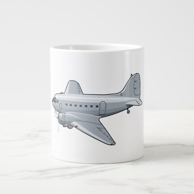 Caneca De Café Grande Avião retrógrado de animação (Frente)