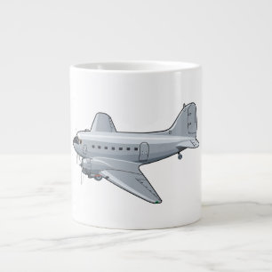 Caneca De Café Grande Avião retrógrado de desenho animado