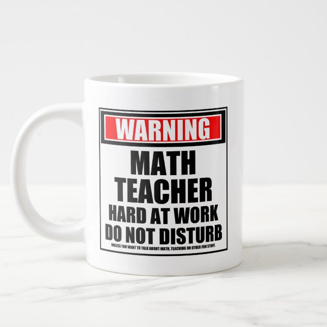 Caneca De Café Grande Avisar O Duro De Professores De Matemática No Trab (Esquerda)