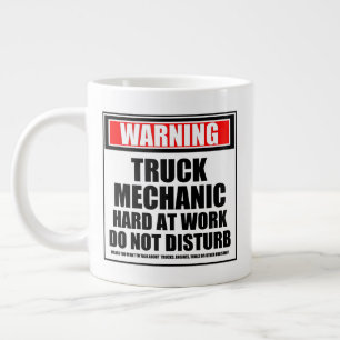 Caneca De Café Grande Avisar O Duro Mecânico De Caminhão No Trabalho N