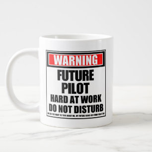 Caneca De Café Grande Avisar O Duro Piloto Futuro No Trabalho Não Incom