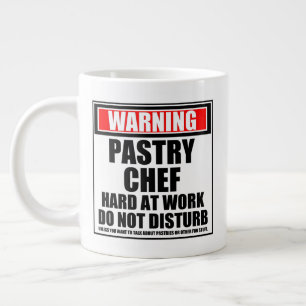 Caneca De Café Grande Aviso Ao Duro De Chef Do Setor No Trabalho Não In