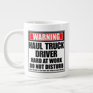 Caneca De Café Grande Aviso ao Duro De Motorista De Caminhão Haul No Tra