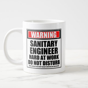 Caneca De Café Grande Aviso ao Duro Engenheiro Sanitário no Trabalho
