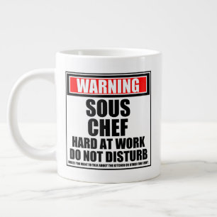 Caneca De Café Grande Aviso Ao Duro Sous Chef No Trabalho Não Incomodar