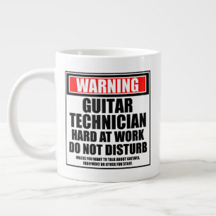 Caneca De Café Grande Aviso ao Duro Técnico de Violão no Trabalho