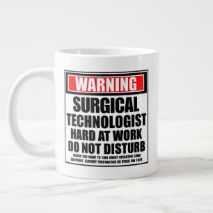 Caneca De Café Grande Aviso ao Duro Tecnológico Cirúrgico no Trabalho