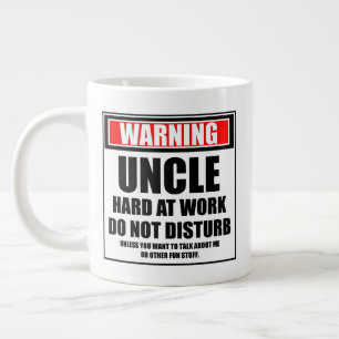 Caneca De Café Grande Aviso Ao Tio Duro No Trabalho Não Incomodar