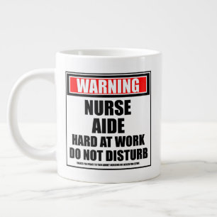 Caneca De Café Grande Aviso Aos Enfermeiros Duros No Trabalho Não Incomo