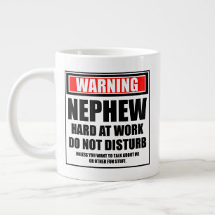 Caneca De Café Grande Aviso Duro De Sobrinho No Trabalho Não Incomodar