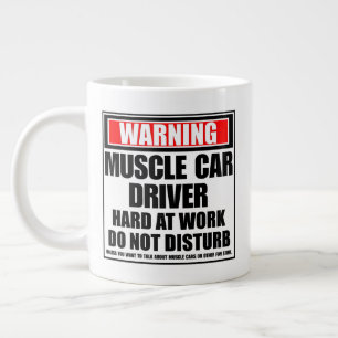Caneca De Café Grande Aviso Duro Do Driver Muscular No Trabalho Não Inco