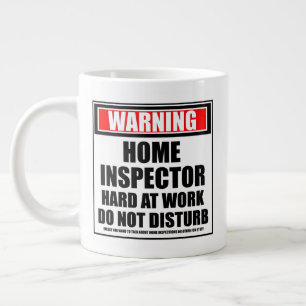 Caneca De Café Grande Aviso Duro Do Inspetor Doméstico No Trabalho Não I
