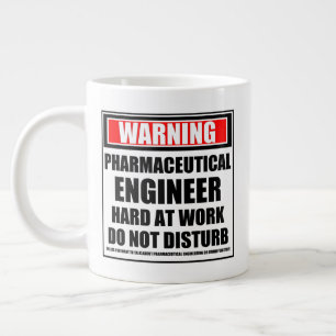 Caneca De Café Grande Aviso Duro Farmacêutico No Trabalho