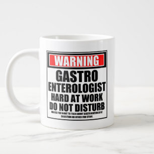 Caneca De Café Grande Aviso Duro Gastroenterologista No Trabalho