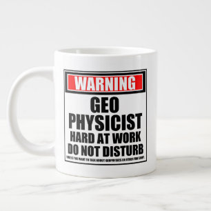Caneca De Café Grande Aviso Duro Geofísico No Trabalho Não Incomodar