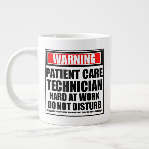 Caneca De Café Grande Aviso Duro Técnico De Cuidados Aos Doentes No Tra