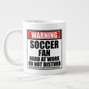 Caneca De Café Grande Aviso O Duro Do Ventilador Do Futebol No Trabalho 