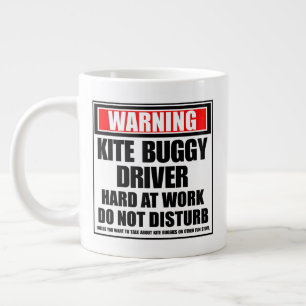 Caneca De Café Grande Aviso sobre o Duro do driver de buggy Kite no trab