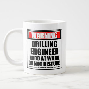Caneca De Café Grande Aviso sobre o Duro do Engenheiro de Drill no Traba