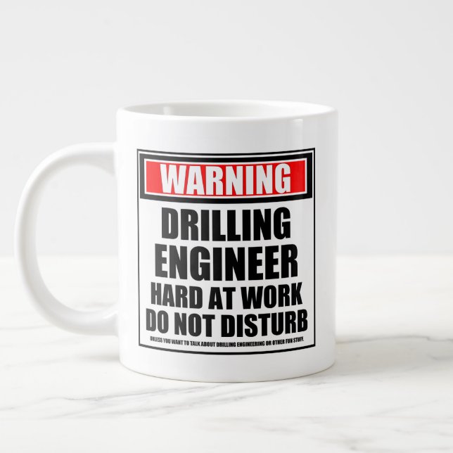 Caneca De Café Grande Aviso sobre o Duro do Engenheiro de Drill no Traba (Esquerda)
