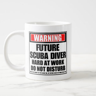 Caneca De Café Grande Aviso sobre o Duro Futuro do Mergulhador Scuba no