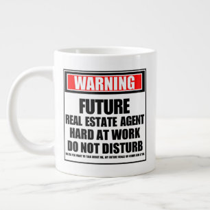 Caneca De Café Grande Aviso sobre o futuro Duro do Agente Imobiliário no