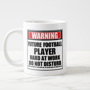 Caneca De Café Grande Aviso sobre o futuro Duro do jogador de futebol no