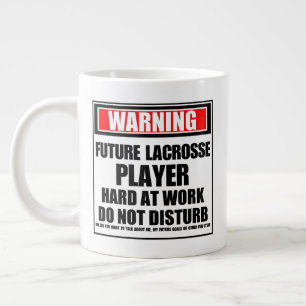Caneca De Café Grande Aviso sobre o futuro Duro do jogador de lacrosse n