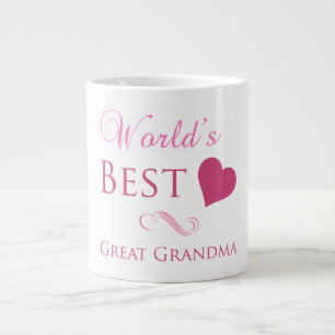Caneca De Café Grande Avó do Melhor Excelente do Mundo (Coração)