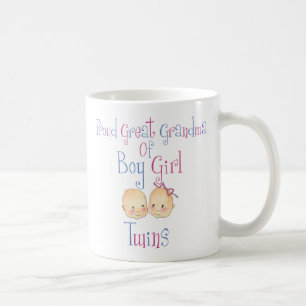 Caneca De Café Grande avó orgulhosa de gêmeos da menina do meni