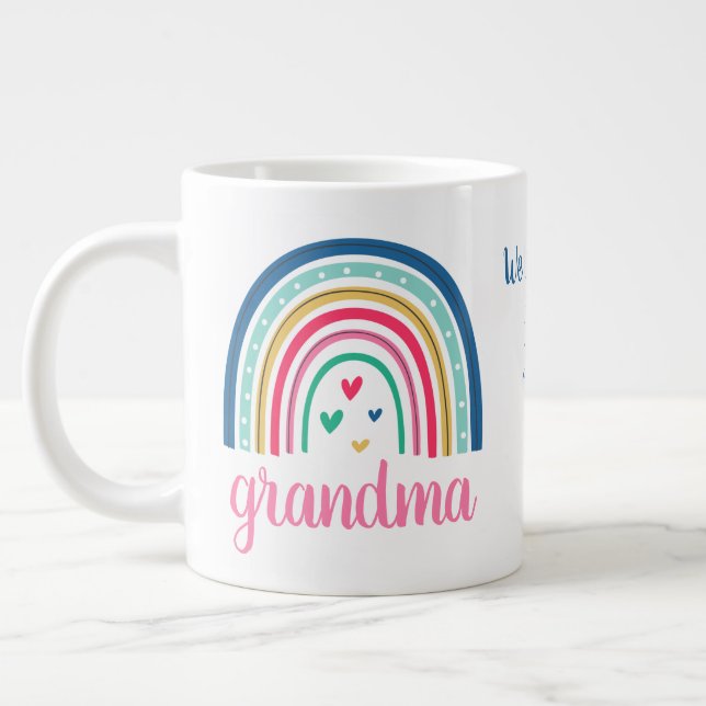 Caneca De Café Grande Avó personalizada Rainbow (Esquerda)