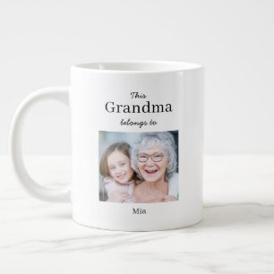 Caneca De Café Grande Avó Pertence a, Foto Personalizada Jumbo