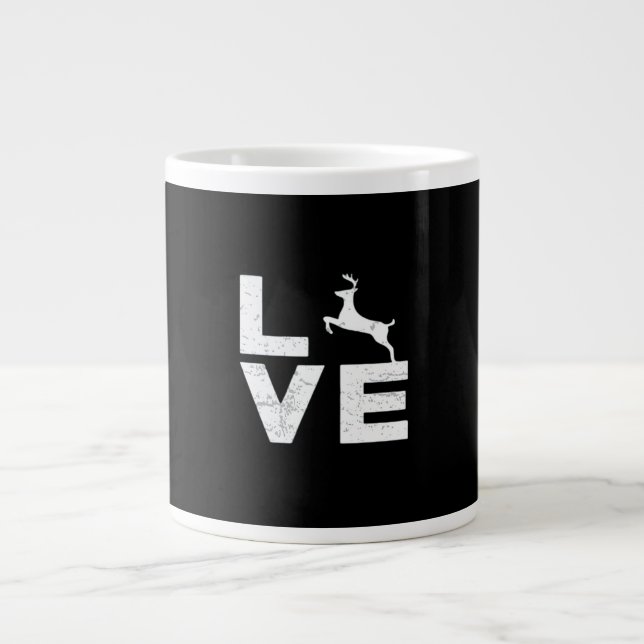 Caneca De Café Grande Awesome Deer Lover Trendy Aesthetic Design  (Frente)