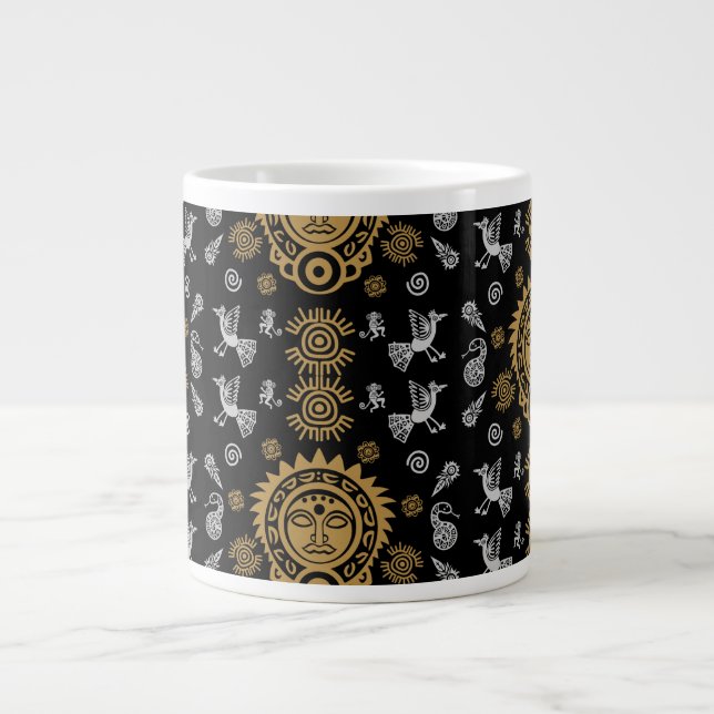 Caneca De Café Grande Aztec Art Home Decor Mexicano (Frente)