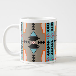 Caneca De Café Grande Aztec Tribal Geométrico