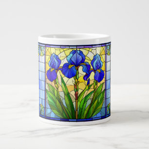 Caneca De Café Grande Azul Íris Vidro Arrependido