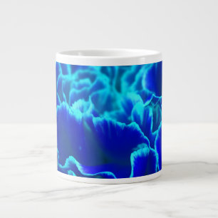 Caneca De Café Grande Azul Vibrante e Flor de Cravo Teto