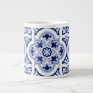 Caneca De Café Grande Azulejo azul português