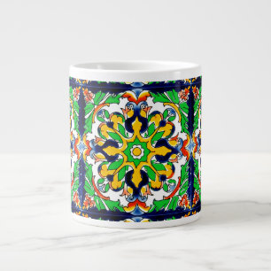 Caneca De Café Grande Azulejo mexicano Talavera Terracotta nº 4