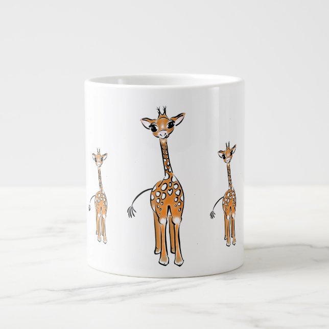 Caneca De Café Grande Baby Giraffe (Frente)