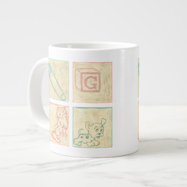 Caneca De Café Grande Baby Picture Blocks por Chariklia Zarris (Frente Esquerda)