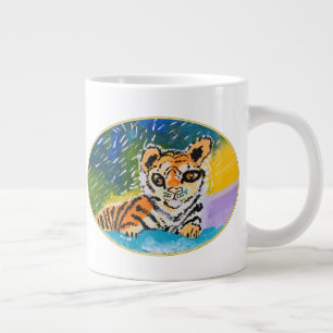 Caneca De Café Grande Baby Tiger "Art by Kids"
