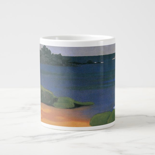 Caneca De Café Grande Baía de Tregastel de Felix Vallotton, Arte Fino (Frente)